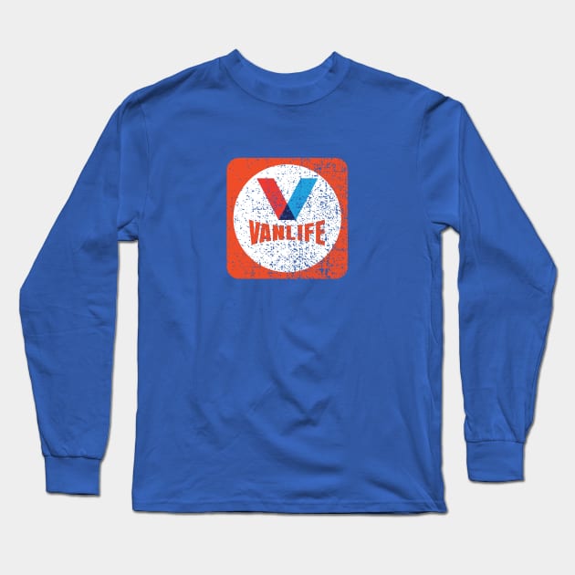 Vanlife Vintage logo, distressed Long Sleeve T-Shirt by CampWestfalia